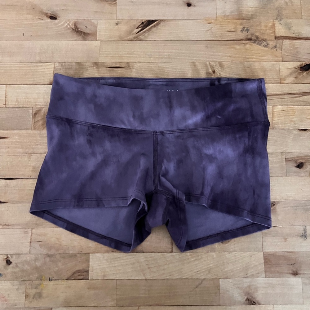 NOBULL Women's Purple Tie-Dye Booty Shorts